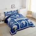 thumbnail image 3 of Erosebridal Football Comforter Set,Sports Bedding Set Twin,Rugby Down Comforter for Football Fan,Ball Patchwork Reversible Bed Set with 1 Pillowcase for Bedroom(Indianapolis), 3 of 7