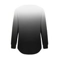 thumbnail image 5 of Jewelreauty Women Long Sleeve Shirts Casual Gradient Color Crewneck Pullover Tops Loose Cozy T-Shirts (M, Black), 5 of 5