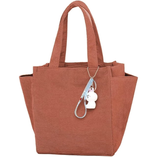 LHSHID Corduroy Small Tote Bag Women Casual Handbag Shoulder Bag for School Work Travel 2023
