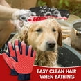 thumbnail image 5 of Yeblues Upgrade Pet Grooming Gloves, Grooming Gloves for Dogs, Dog Washing Gloves with High-Density Teeth, Cats, Rabbits & Horses with Hair, Efficient Pets Hair Remover Mittens 1 Pair (Red), 5 of 7
