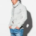 thumbnail image 5 of Herrnalise Men's Jacket Long Sleeve Hoodies Fashion Fall Winter Sweater Loose Large Size Mixed Color Sweater Hooded Pullover SweaterWhite, 5 of 6