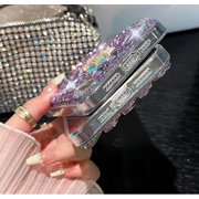 for iPhone 16 Pro Max Glitter Bling Case, Cute Luxury 3D Crystal Rhinestone Diamond Sparkle Shiny Gems Flower Pearl Women Girls Soft Protective Case for iPhone 16 Pro Max 6.9 inch