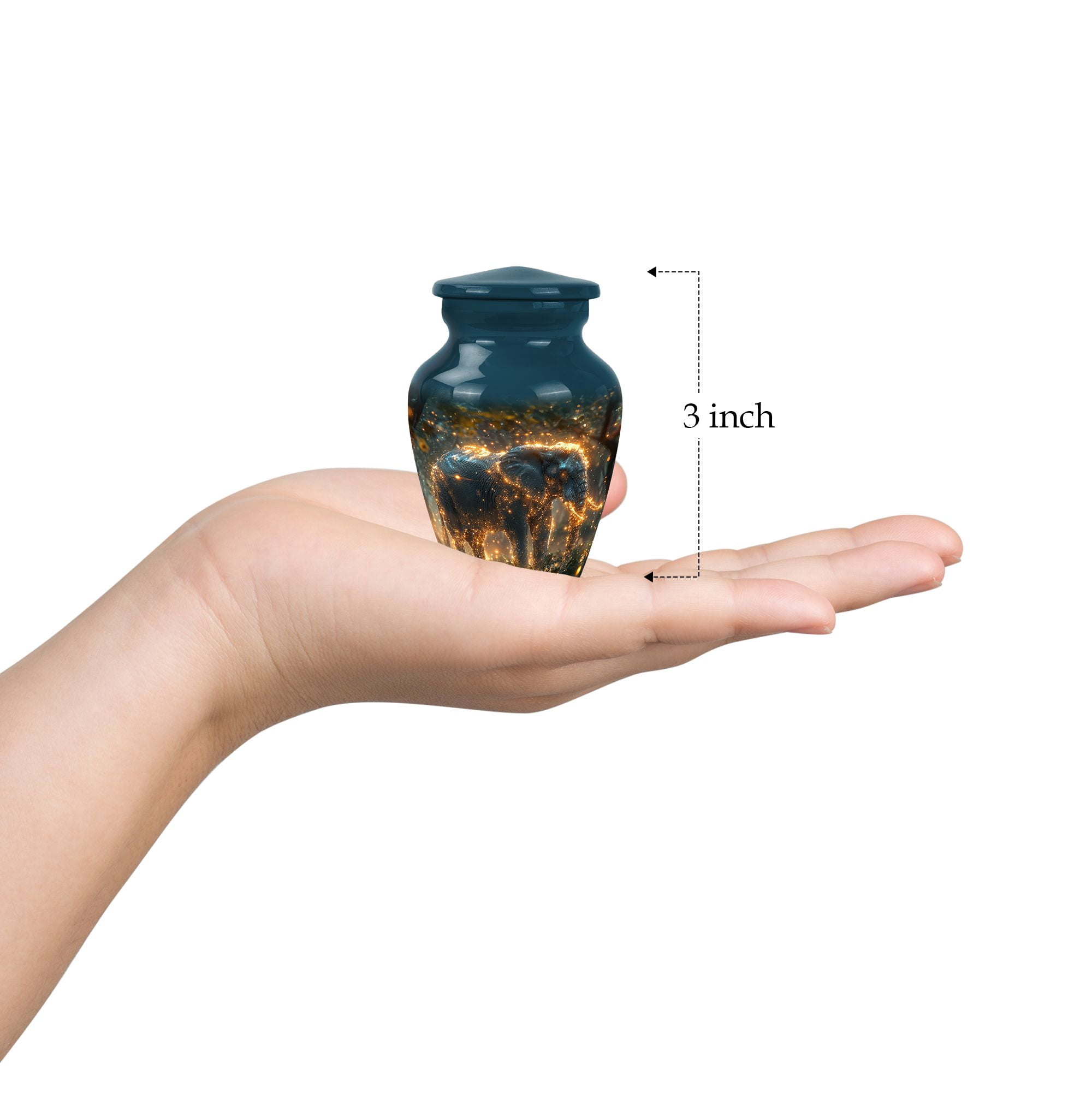Enchanted Forest Behemoth Black Urn - Memorial Keepsakes For Ashes - Cremation Urns For Adult Ashes Men - Human Cremation Urns (Size -3inch,1Pcs)