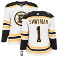 thumbnail image 1 of Jeremy Swayman Chandail Premium des Boston Bruins Blanc Fanatics Signé, 1 of 2
