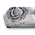 thumbnail image 3 of Star Mandala Soft Flannel Fleece Throw Blanket, Romantic Rose with Crescent Moon and East Folklore Swirl Pattern Oriental, Cozy Plush for Indoor and Outdoor Use, 70" x 90", Indigo White, by Ambesonne, 3 of 6