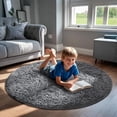 thumbnail image 5 of Shag Area Rugs for Living Room 5'(Round), Soft and Fluffy Shaggy Carpet for Pets, Machine Washable Floor Rugs for Living room, 5 of 7