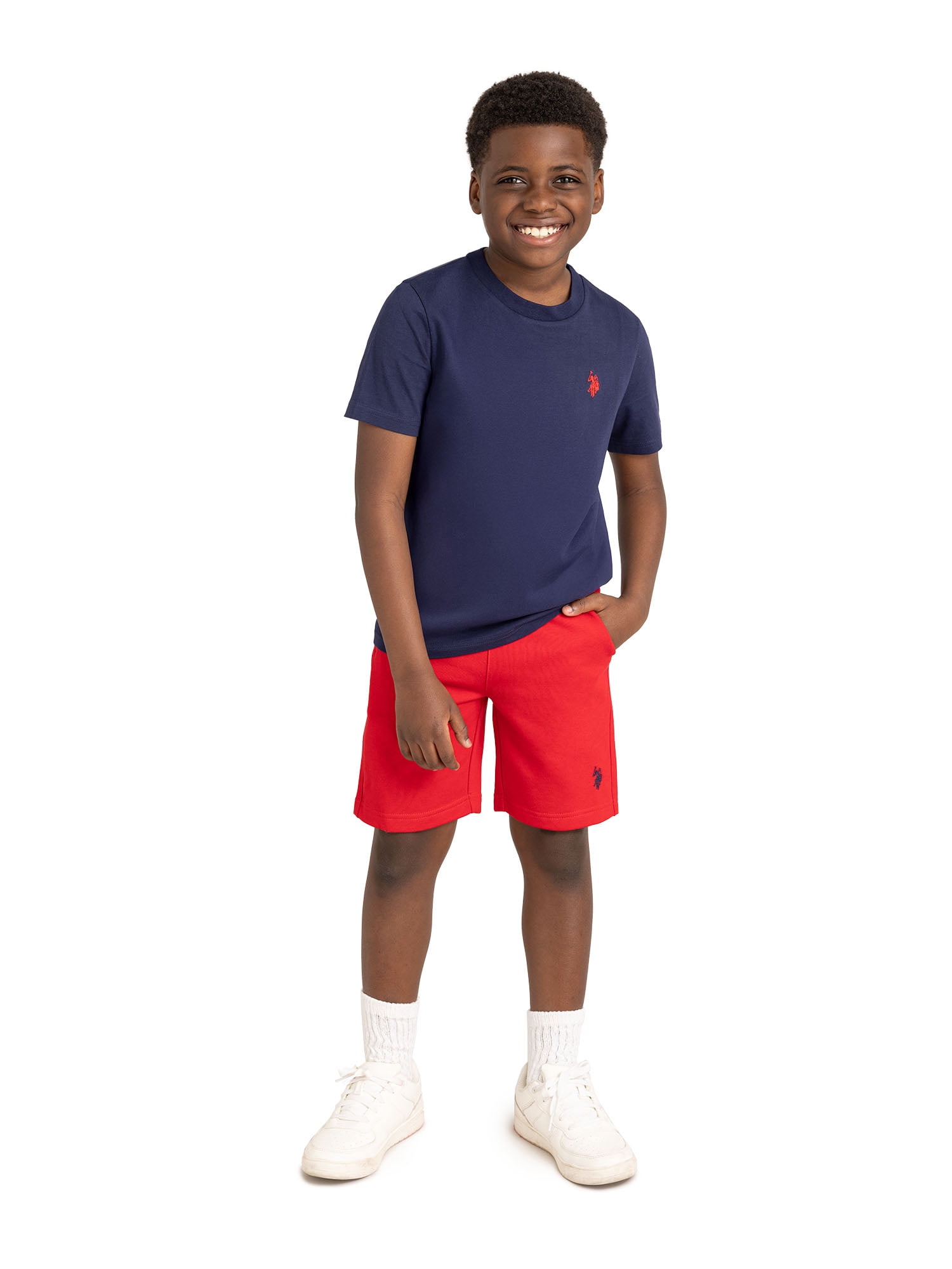 U.S. Polo Assn. Boys Fleece Short with Zipper Pockets, Sizes 4-18