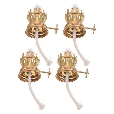 HIAKDOFT 4Pcs Iron Oil Lamp Wicks Replacement for Kerosene Lamp Base and Home Use