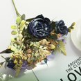 thumbnail image 1 of Ramo de simulación de peonía, adornos para sala de estar, flores artificiales moradas, flores falsas para boda, 1 of 6