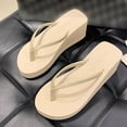 thumbnail image 5 of YAYUBA Beach Sandals For Woman Beige,Fashion Women's Casual Shoes Bling Breathable Wedges -on Round Toe Slippers, 5 of 8
