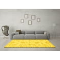 thumbnail image 3 of Ahgly Company Machine Washable Indoor Square Oriental Yellow Traditional Area Rugs, 4' Square, 3 of 4