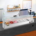 thumbnail image 6 of VEVOR 60-Inch Refrigerated Condiment Prep Station, 16.8Qt Capacity with 4 1/3 & 4 1/6 Pans, 146W Salad Bar featuring 304 Stainless Steel Body, Tempered Glass Shield, Digital Temperature Display, 6 of 12