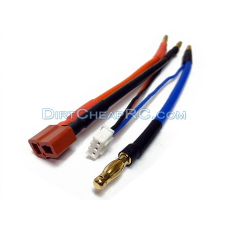 Saddle Pack 4mm Bullet/Banana to Deans Ultra (T-Plug) Battery Leads w/ JST-XH Balancing Plug