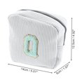 thumbnail image 2 of Unique Bargains 1 Pc Letter Q Pattern Makeup Bag for Travel White Corduroy, 2 of 5