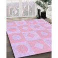 thumbnail image 3 of Ahgly Company Machine Washable Indoor Rectangle Transitional Periwinkle Pink Area Rugs, 7' x 9', 3 of 7