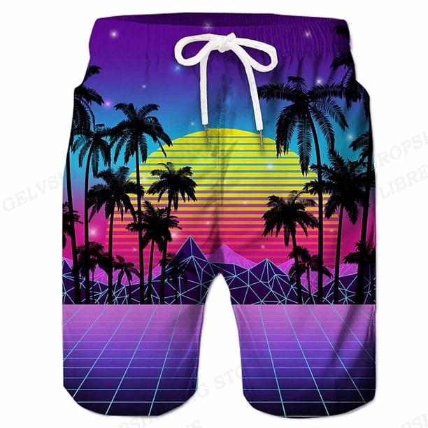 Pantalones cortos de natación para hombre, Shorts de playa para tabla de surf 3d de Coconut Tree, ropa deportiva para niño Fivean unisex