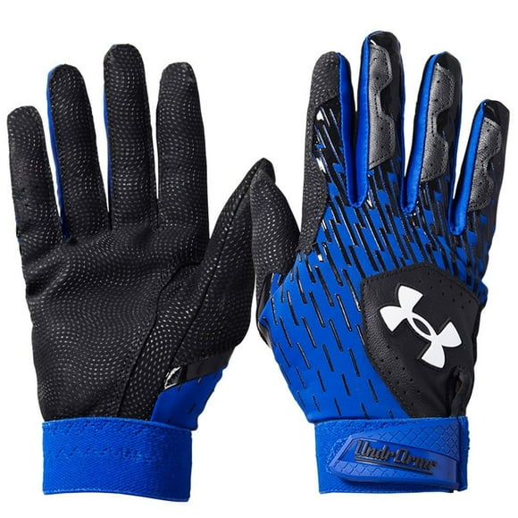 Guantes de béisbol Under Armour Clean Up para niños y jóvenes, negro/azul