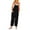 Black, variant on ABATAB Summer Jumpsuits for Women Wide Leg One Piece Dressy Romper Casual Cotton Linen Square Neck Trendy Beach Outfits with Pockets