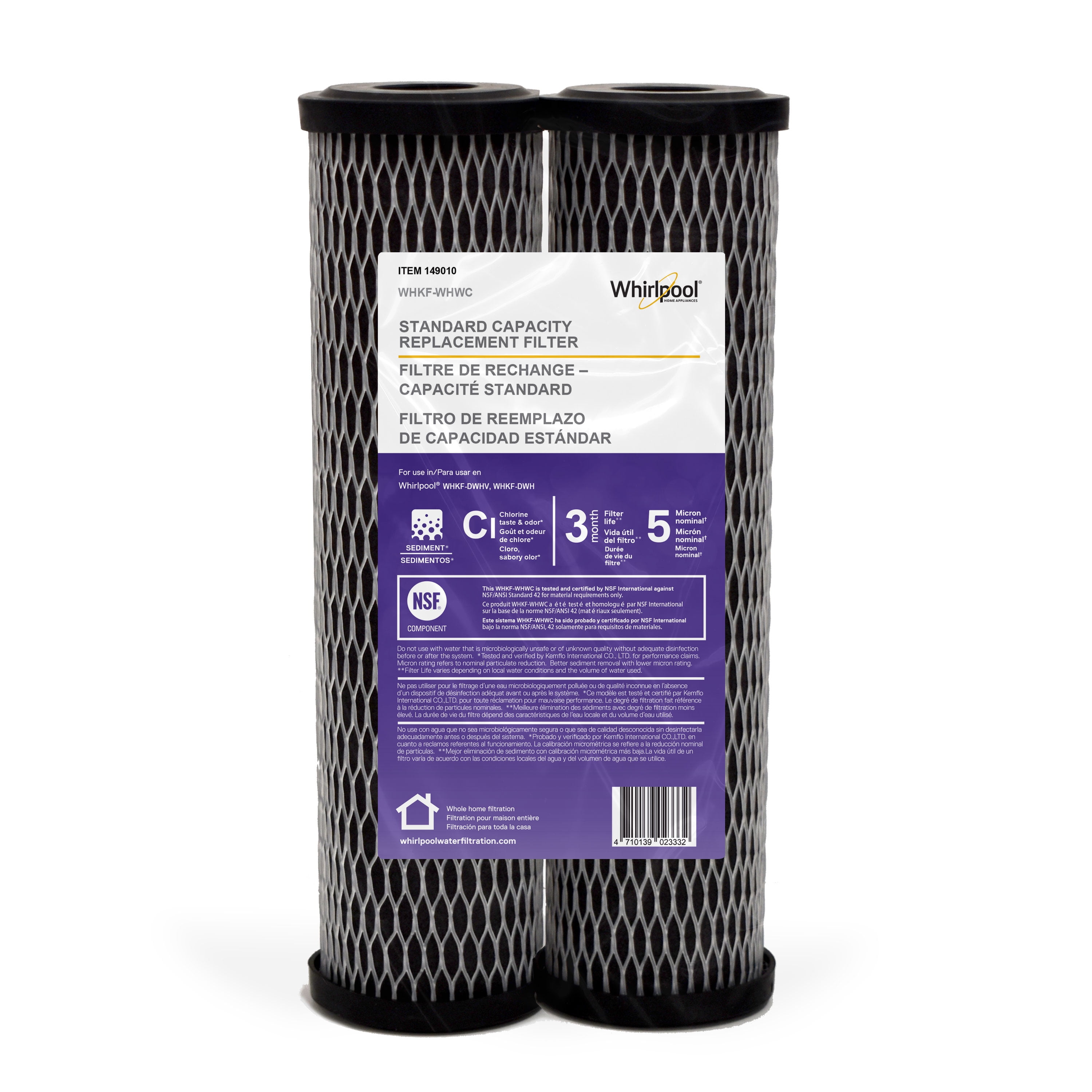 Whirlpool Whole Home Standard Capacity Carbon Filters WHKFWHWC, 2Pk