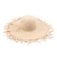 thumbnail image 4 of Boho Sombrero de paja para mujer Bowknot Ancho de ala grande Plegable flecos deshilachados Eccomum Beige, 4 of 7