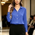 thumbnail image 6 of Karight Womens Button Down Shirts Cotton Oxford Shirt Dress Shirt Long Sleeve Work Blouses Tops with Pocket, 6 of 6