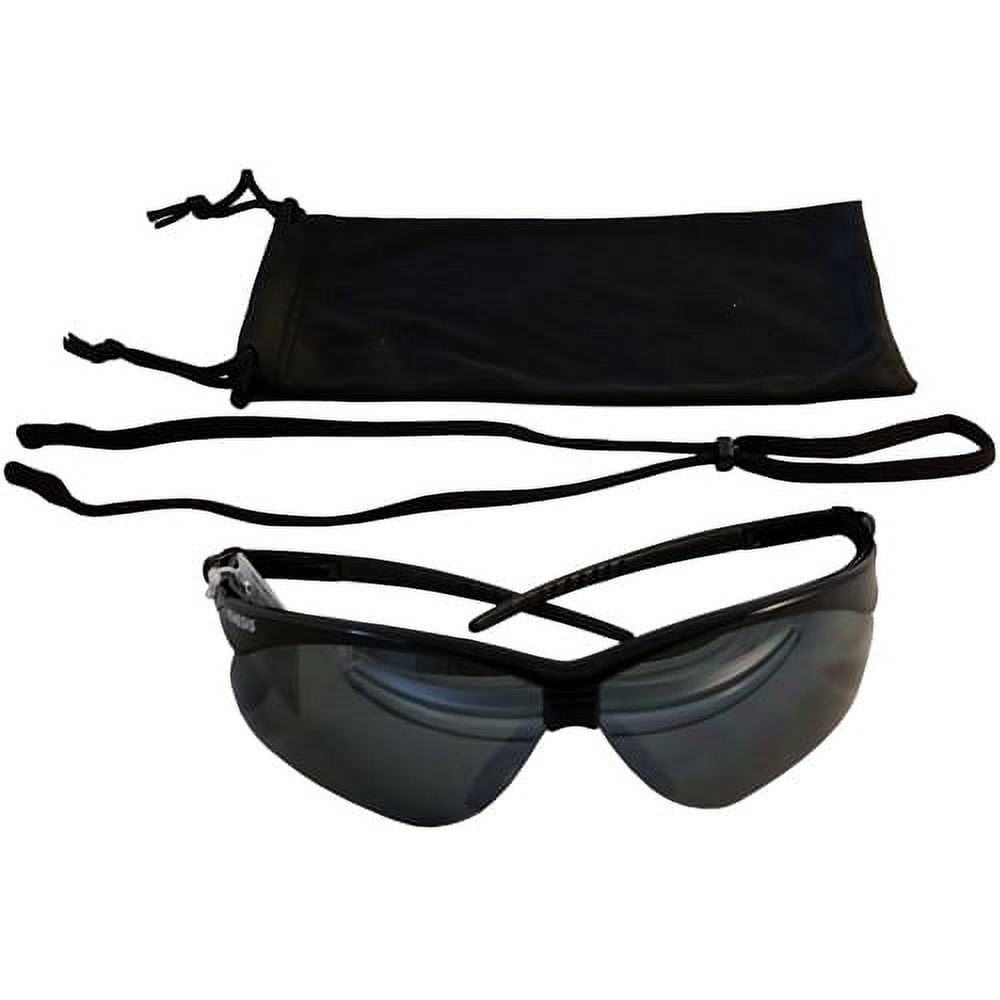 Jackson Nemesis Bifocal Safety Glasses - Black Frame 2.0 Smoke Lens, Neck Cord, and Lens Cleaning Bag
