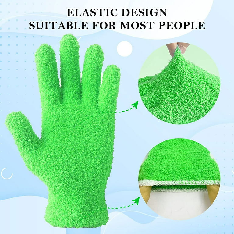 3 Pairs EvridWear Microfiber Auto Dusting Cleaning Gloves Mittens for  Office House Cleaning Cars Trucks, L/XL