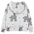 thumbnail image 2 of Kids' Hooded Pullover Sweatshirt Casual Tops Long Sleeve Print Hoodies Pocket Grey Cute Donkeys Pattern, 2 of 9