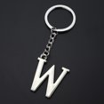 thumbnail image 1 of Keychain Initial Letter Key Chain Silver for Men Women Personalized Alphabet Monogram Keychain for Car Keys, W, 1 of 4