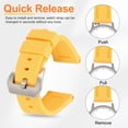 thumbnail image 5 of Uxcell Silicone Watch Bands 22mm Width Waterproof Quick Release Rubber Watch Bands with Silver Buckle for Men Women, Yellow, 5 of 7