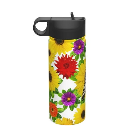 

Tideii Tiger Swallowtail On Flowers for 18OZ Insulated Space Bottle Stainless Steel Water Cup with Straw Suitable for Outdoor Sports Unisex