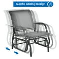 thumbnail image 4 of Topbuy 2-Piece Outdoor Single Glider Chair Rocking Seating Lounging Chair with Armrest Grey, 4 of 7
