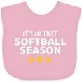 thumbnail image 3 of Inktastic It's My First Softball Season Boys or Girls Baby Bib, 3 of 4