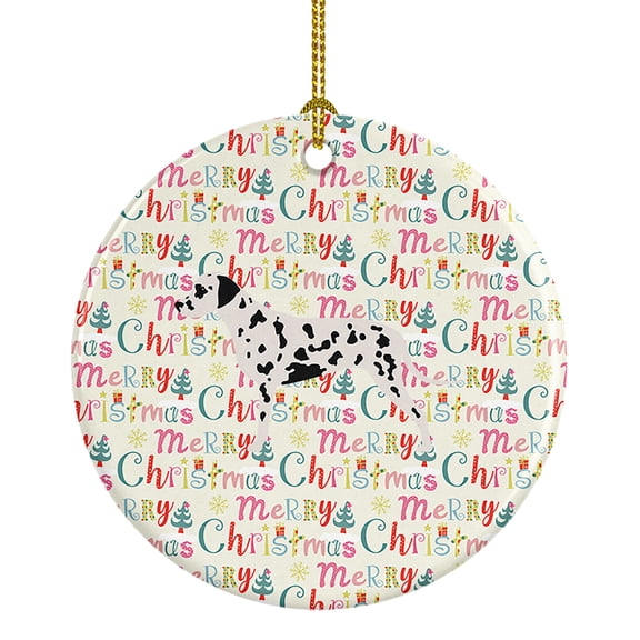 Dalmatian Merry Christmas Ceramic Ornament 2.8 in x 2.8 in