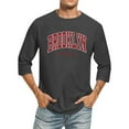 thumbnail image 1 of T-shirts Surdimensionnés pour Hommes Manches 3/4 Col Ras du Cou Confortable Coupe Dégradé Gris Foncé Haut d'Automne Taille g, 1 of 4