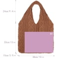 thumbnail image 5 of LinYooLi Women Twist Pattern Woolen Yarn Woven Shoulder Bag Top-handle Bag Tote, 5 of 7