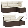thumbnail image 5 of vidaXL 6 Piece Garden Sofa Set with Cushions Brown Poly Rattan, 5 of 5