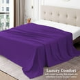 thumbnail image 3 of 600 Thread Count Egyptian Cotton Flat Sheet – 1 Piece, Stripe Purple Full XL Size (81" x 102"), 3 of 5