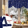 thumbnail image 5 of Christmas Snowflakes Tie Up Valances Curtain, Xmas Winter Blue Background Adjustable Rod Pocket Short Window Treatment Tie Up Curtains Valances for Kitchen Living Room Bathroom 42x12 Inches, 5 of 9