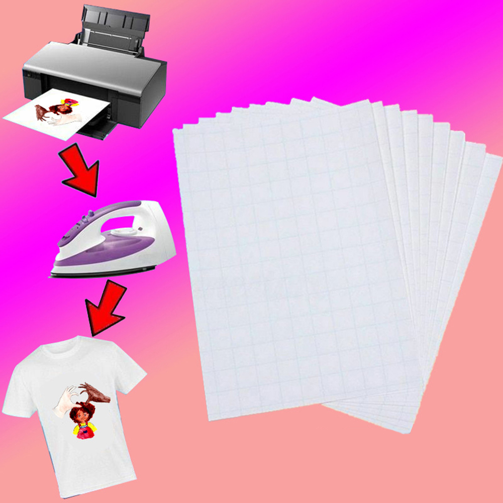 Farfi 5Pcs A4 Inkjet Heat Press Transfer Paper Light Color Clothing  Printing Films 