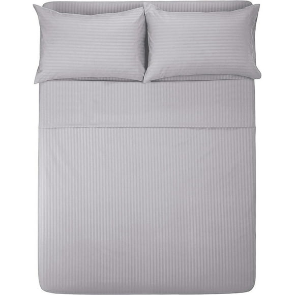 Sábana Individual MELOCOTTON HOGAR 1800 Hilos Microfibra Grabada Ultra Suave Mod Gris