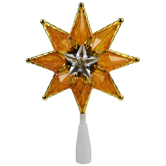 Mosaic Star Christmas Tree Topper - 8" - Clear Lights