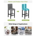 thumbnail image 3 of Teal Ombre Bar Stool Covers Set of 2, Modern Abstract Art Farmhouse Gradient Stretch Washable Bar Chair Covers with Backs, Removable Pub Counter Height Chair Cover for Kitchen Dining Room Cafe, 3 of 7