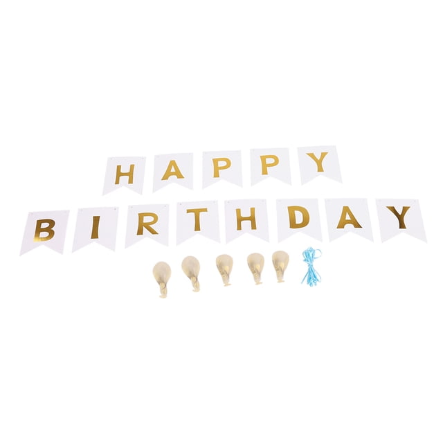 Juego de decoración con pancarta de feliz cumpleaños y globos con purpurina de 12 pulgadas para niños y adultos que celebran el cumpleaños dorado