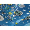 thumbnail image 4 of Ambesonne Space Quilted Bedspread Set 3 Pcs, Alien and Human Astronaut, Queen Size, Blue Grey Yellow, 4 of 5