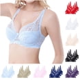 thumbnail image 2 of Gswybco 3PC Seamless Bras for Women Plus Size Lace Underwear Breathable Full Coverage Wireless Bra Solid Color Everyday Brassiere, 2 of 6