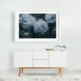 thumbnail image 2 of Floral Elegance In Twilight Blue Grey - Mixed Media Floral Botanical Flowers Vintage Modern Art Surrealism Abstract White Framed Wall Art Print 5 x 7 inches, 2 of 3