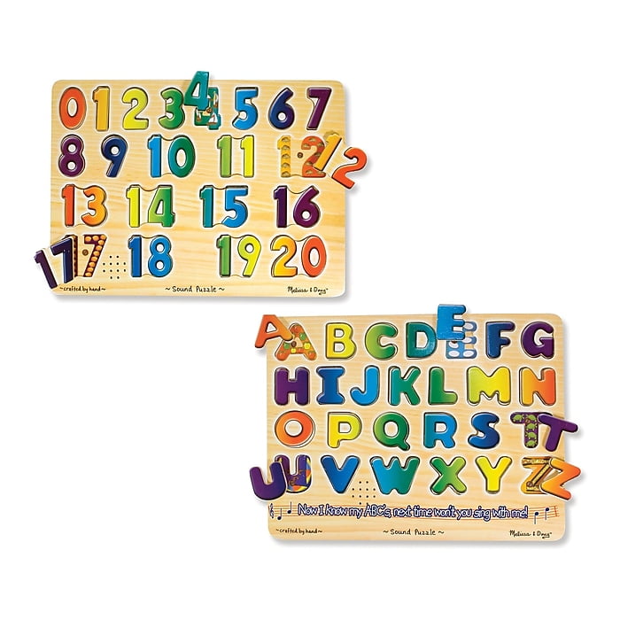 See & Hear Wooden Toy with Letter Sounds New Melissa & Doug Alphabet Puzzle Set 
