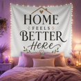 thumbnail image 2 of Home Feels Better Typography Scene with Roof and Leaves, Cozy Farmhouse Style for Farmhouse Decor Lovers, Wall Decor, Housewarming Gift, Tapestry Wall Hanging for Bedroom and Dorm, 2 of 7