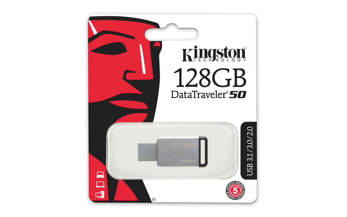 Kingston DataTraveler DT50, 128GB, USB 3.0 Flash Drive, Metal/Black Casing (DT50/128GB) - image 4 of 5